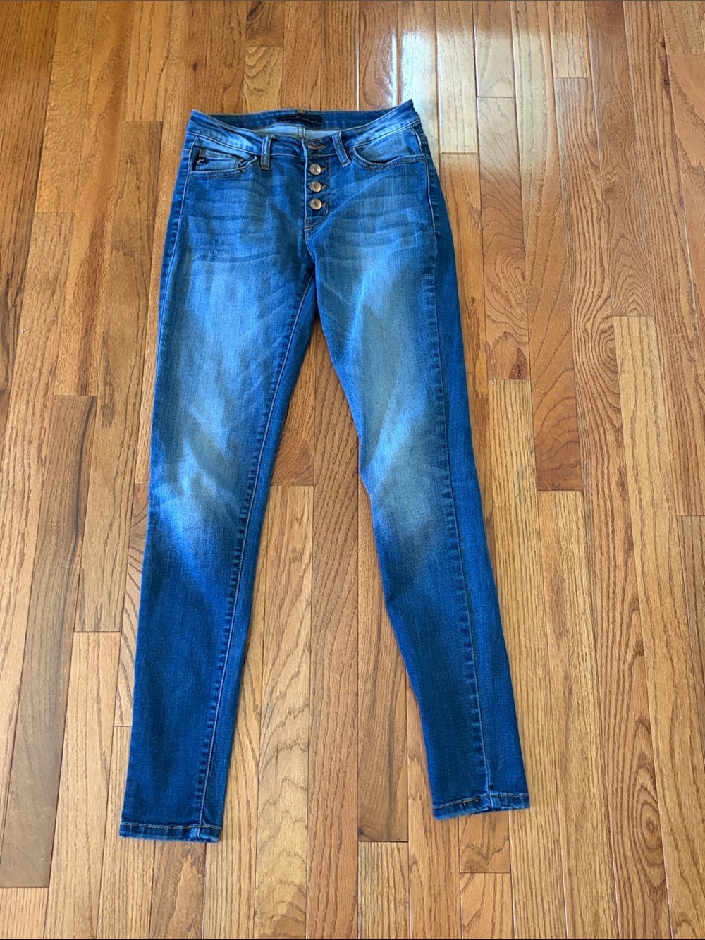 KanCan Dark Blue High-Rise Button-Fly Skinny Jeans
